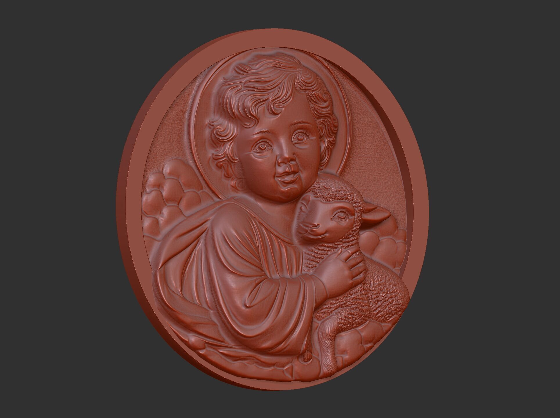 infant jesus with sheep  3D print model_14