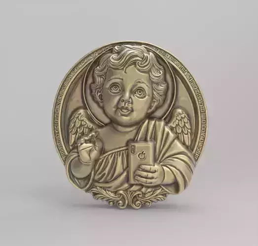 infant jesus with mobile phone cnc 3D print model