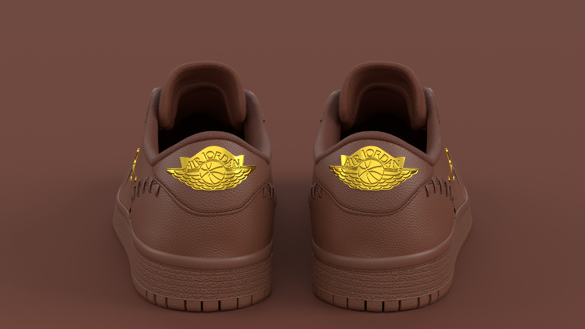 Air Jordan 1 Low Method of Make Cacao Wow Metallic Gold Low-poly 3D model_3