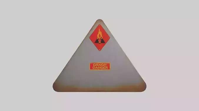 High Pressure Danger Sign model Low-poly 3D model