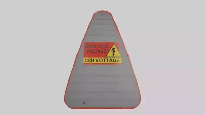High Voltage Caution Sign model Low-poly 3D model