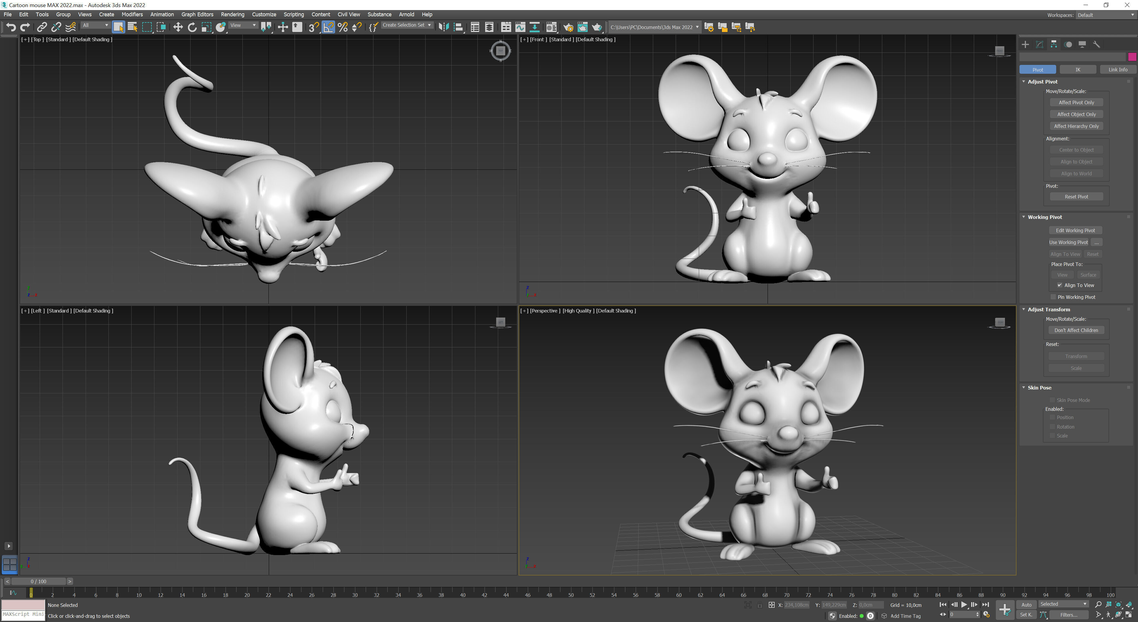 Cartoon mouse figure 3D print model_11