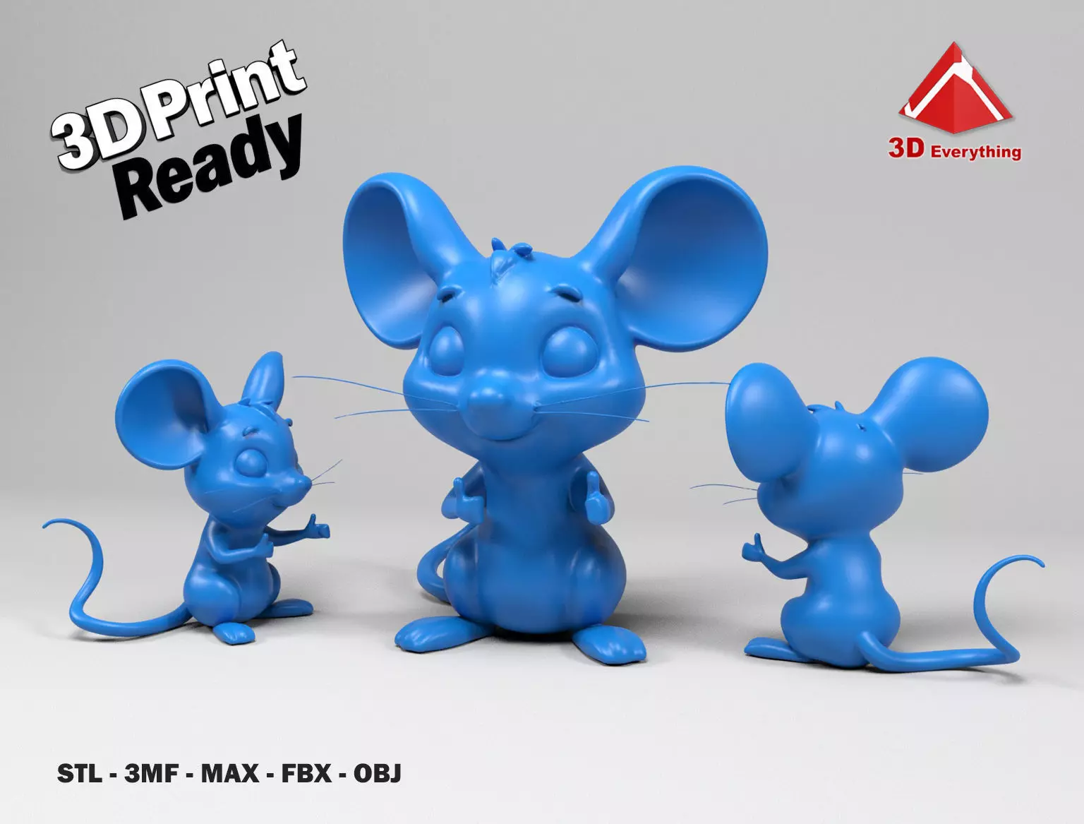 Cartoon mouse figure 3D print model_0