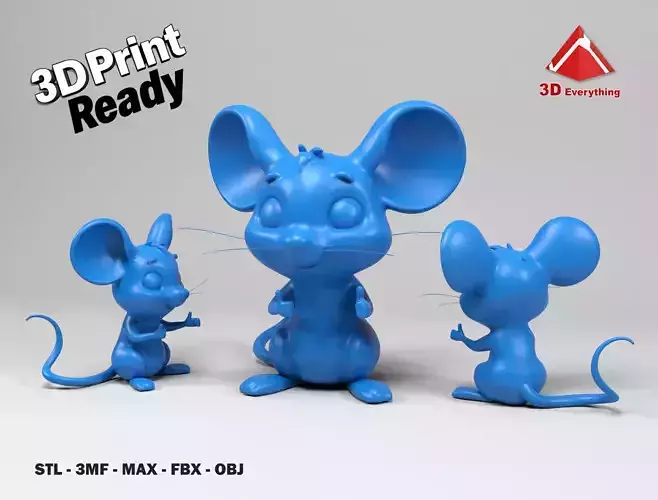 Cartoon mouse figure 3D print model