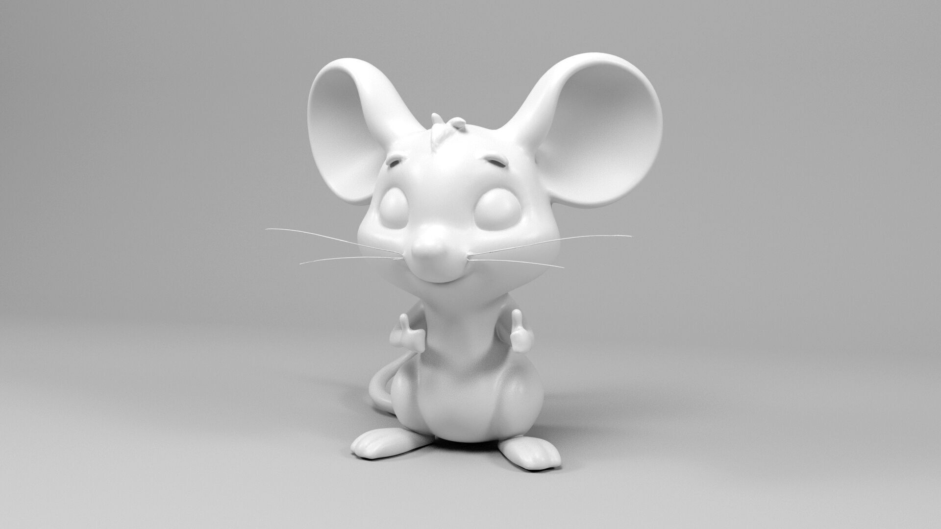 Cartoon mouse figure 3D print model_9