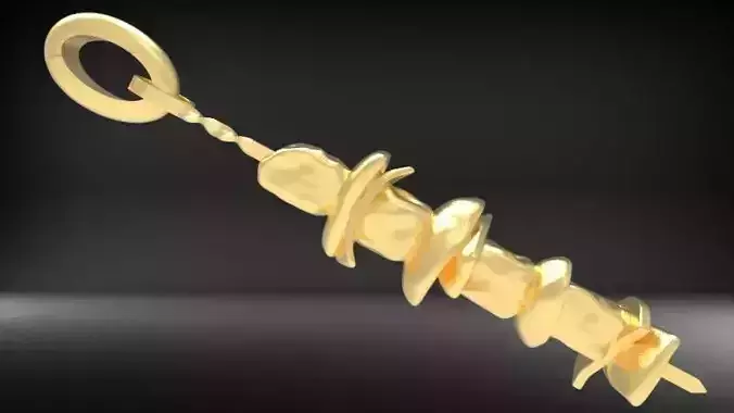 Grilled Steak Kebab Pendant Charm Necklace Jewelry 3D print model