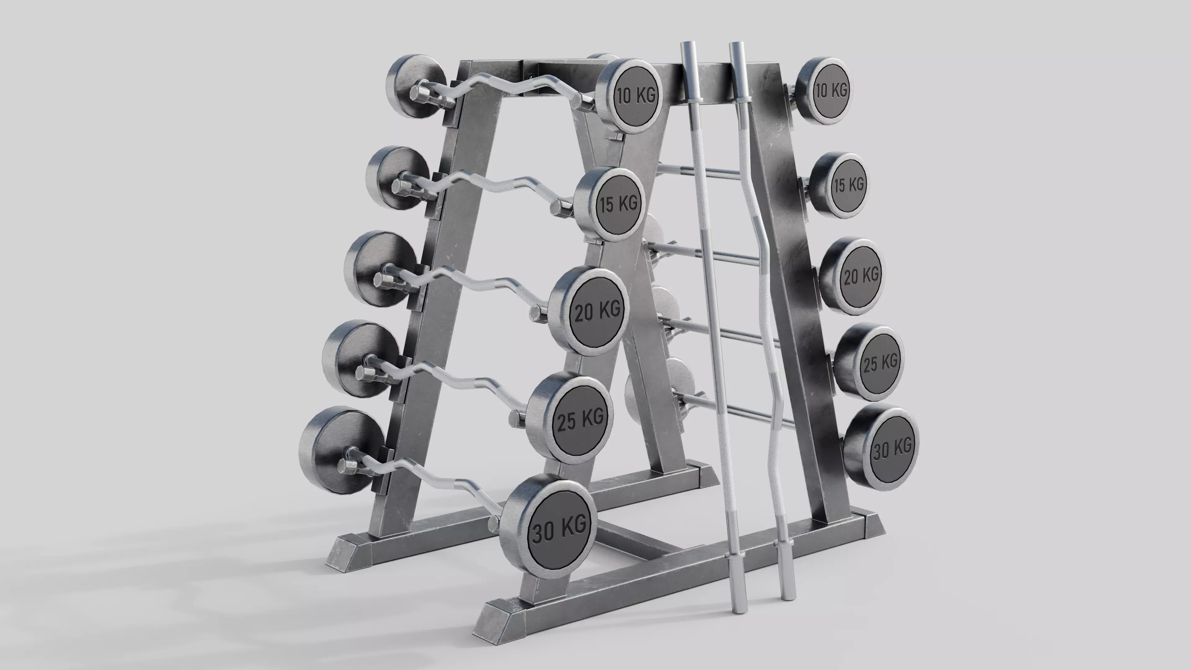 Weight Barbells Low-poly 3D model