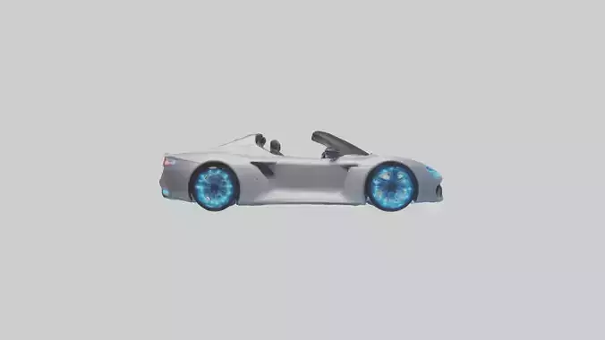 Hightech Roadster with LED Lights model Low-poly 3D model