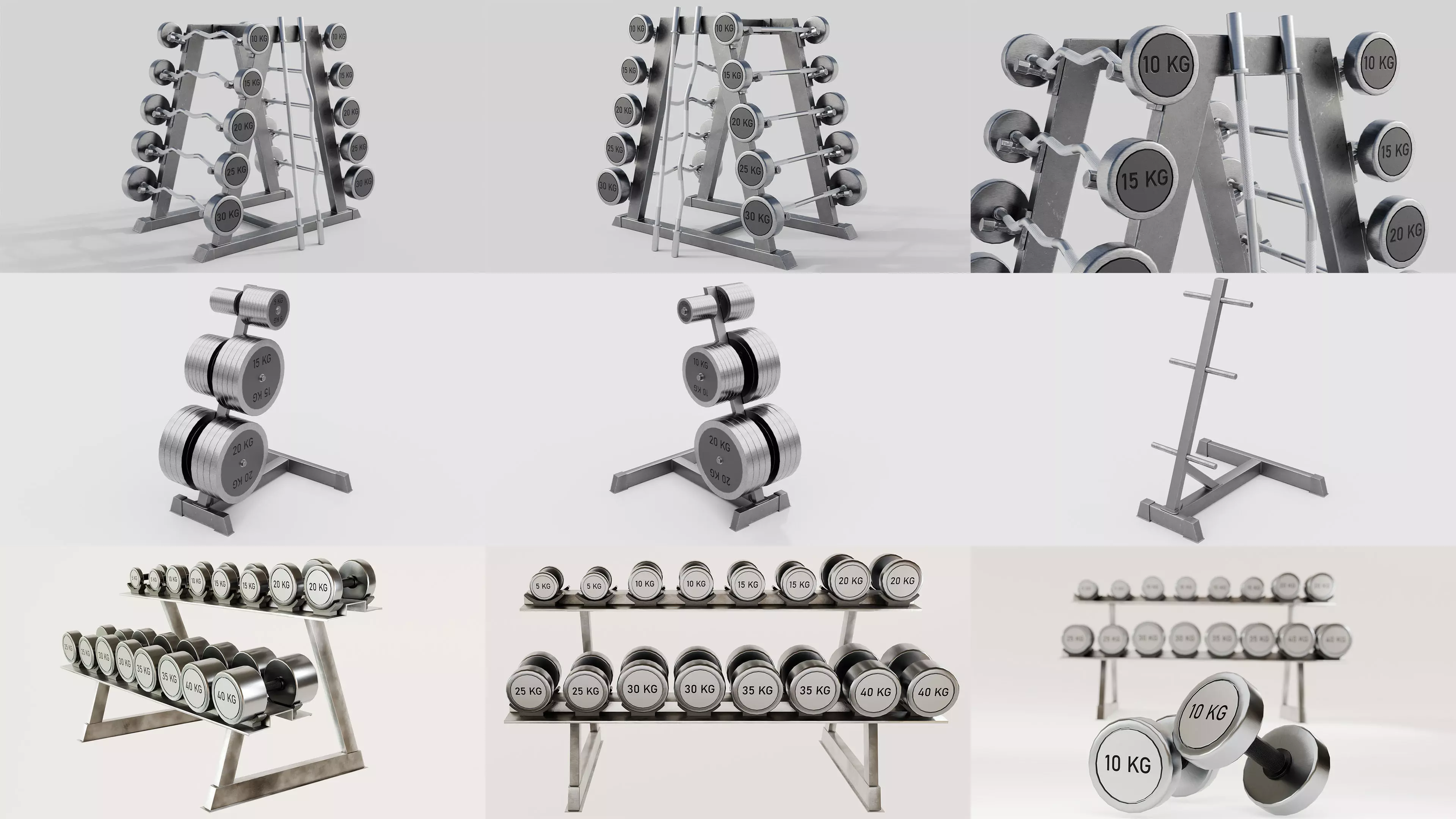 GYM Weights 3D Model Collection_0