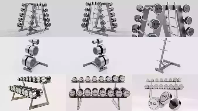 GYM Weights 3D Model Collection