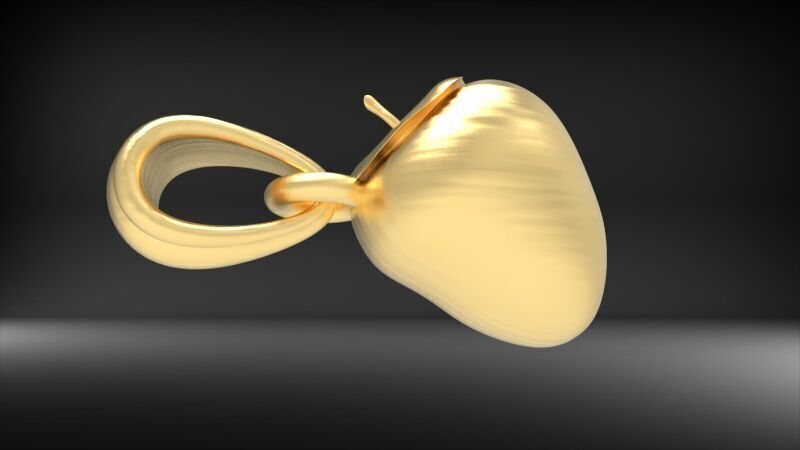 Persimmon Charm Pendant 3D print model_7