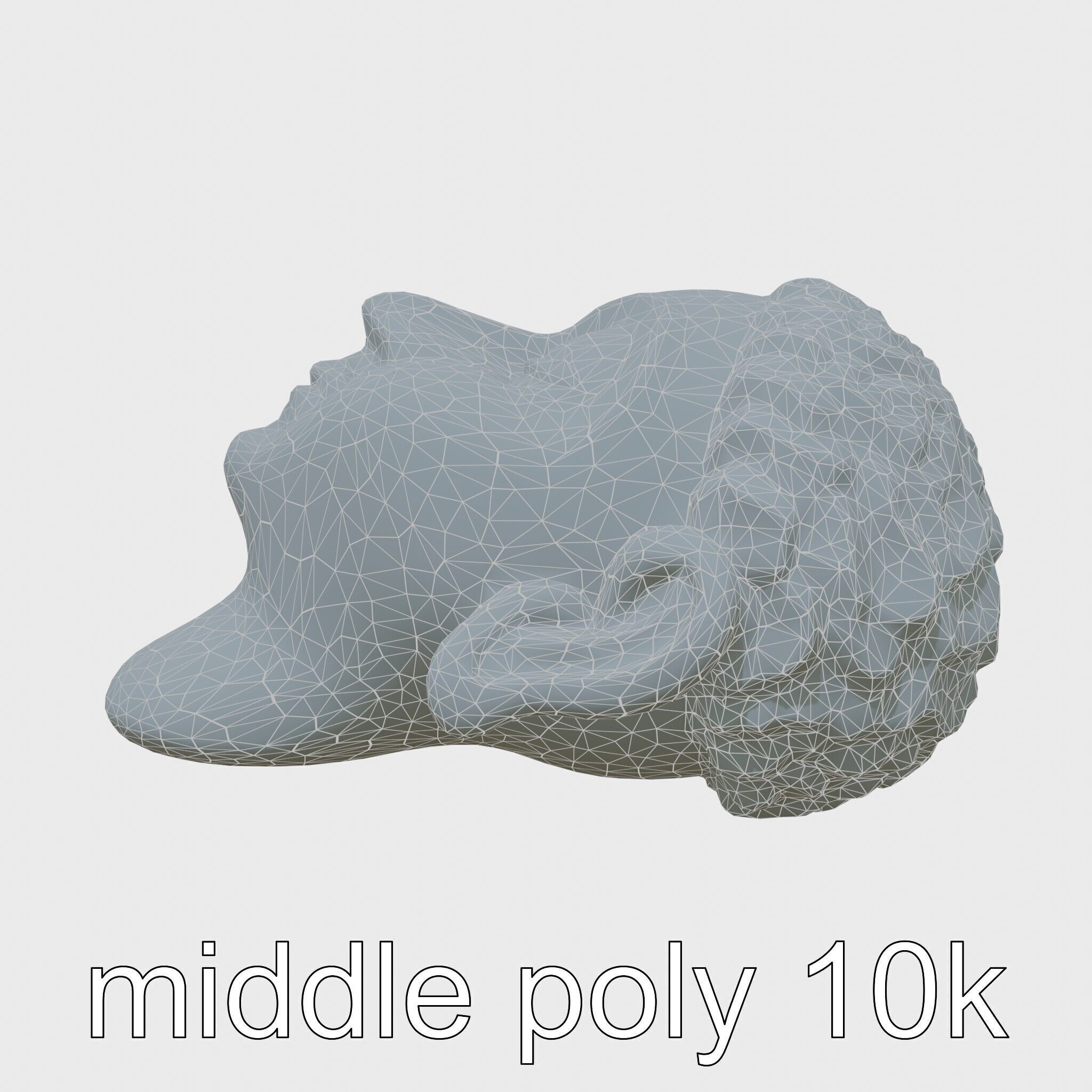 Serene Face Profile Sculpture for Meditation Environments Low-poly 3D model_14