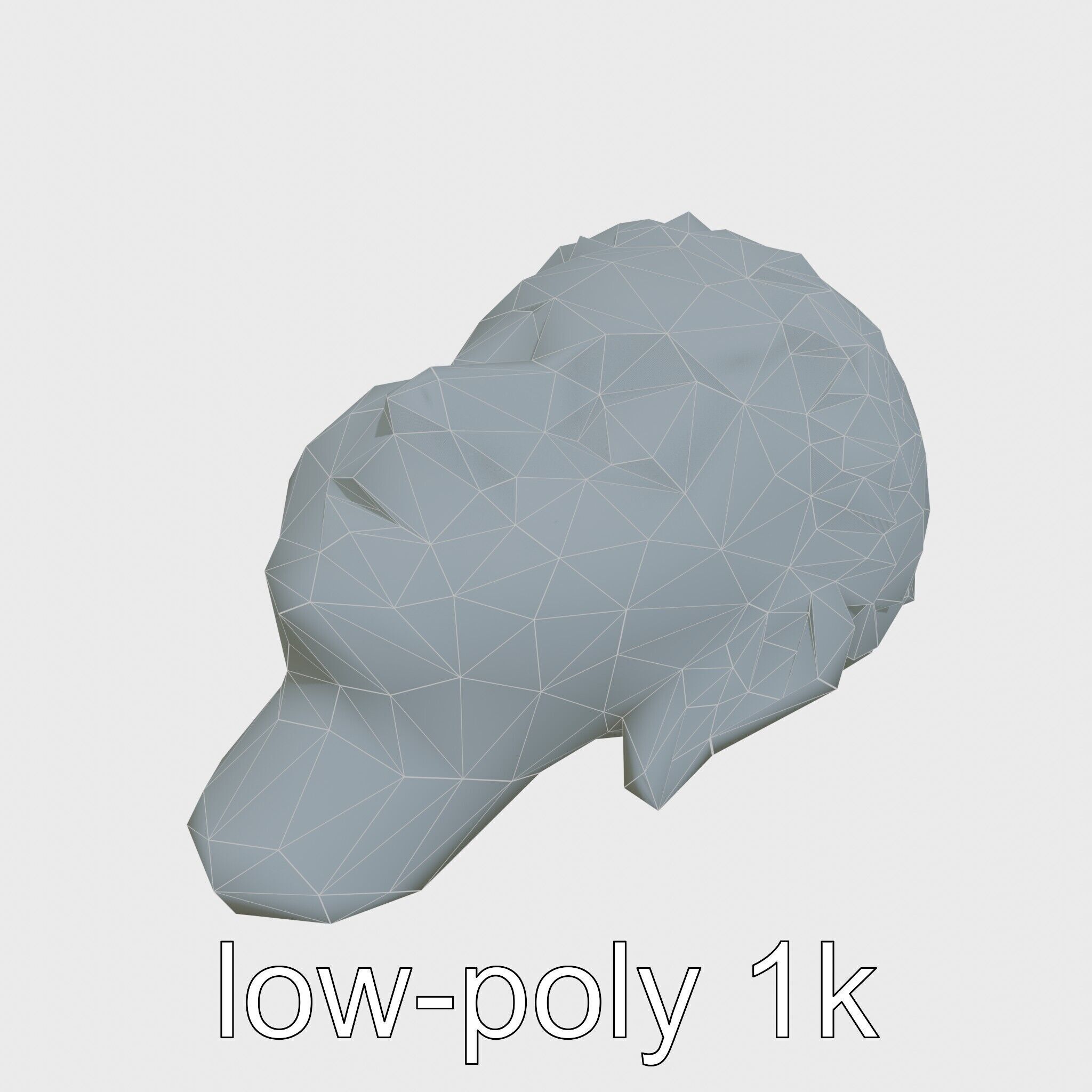 Serene Face Profile Sculpture for Meditation Environments Low-poly 3D model_27