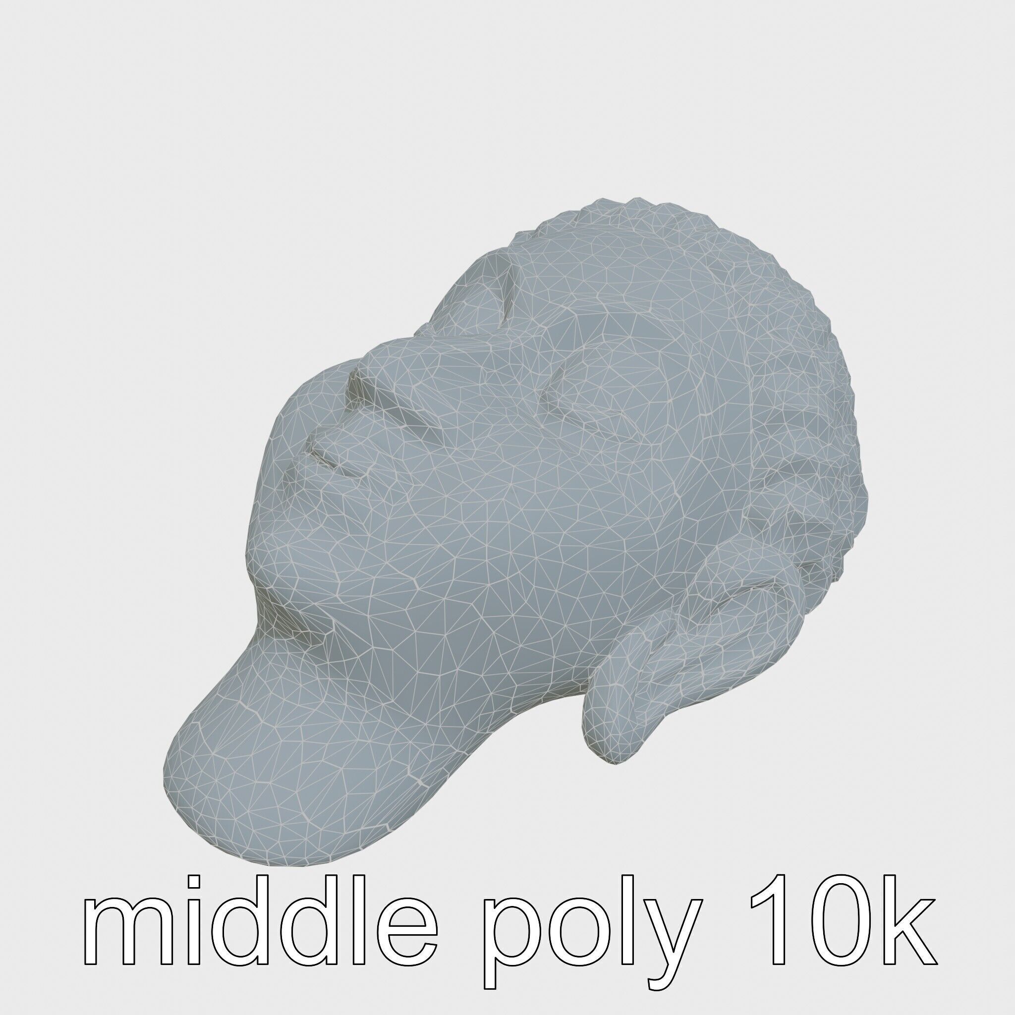 Serene Face Profile Sculpture for Meditation Environments Low-poly 3D model_25