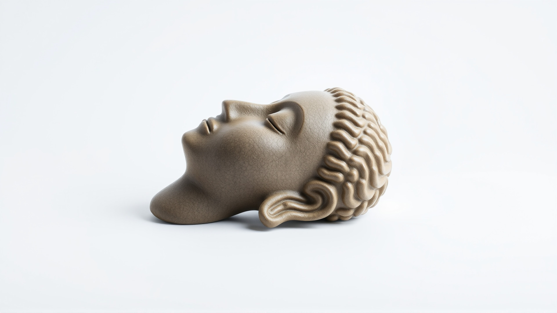 Serene Face Profile Sculpture for Meditation Environments Low-poly 3D model_6