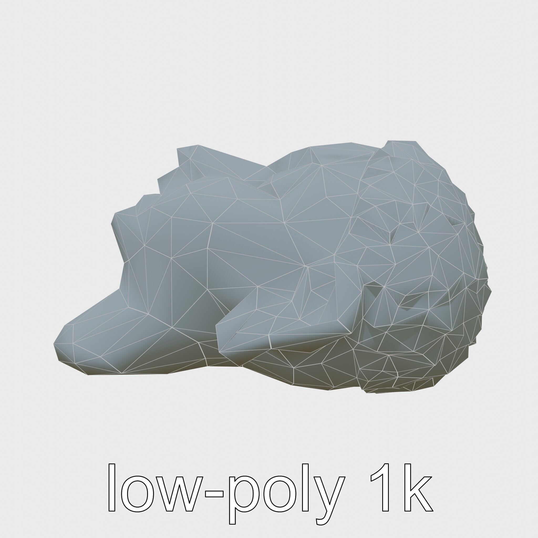 Serene Face Profile Sculpture for Meditation Environments Low-poly 3D model_10