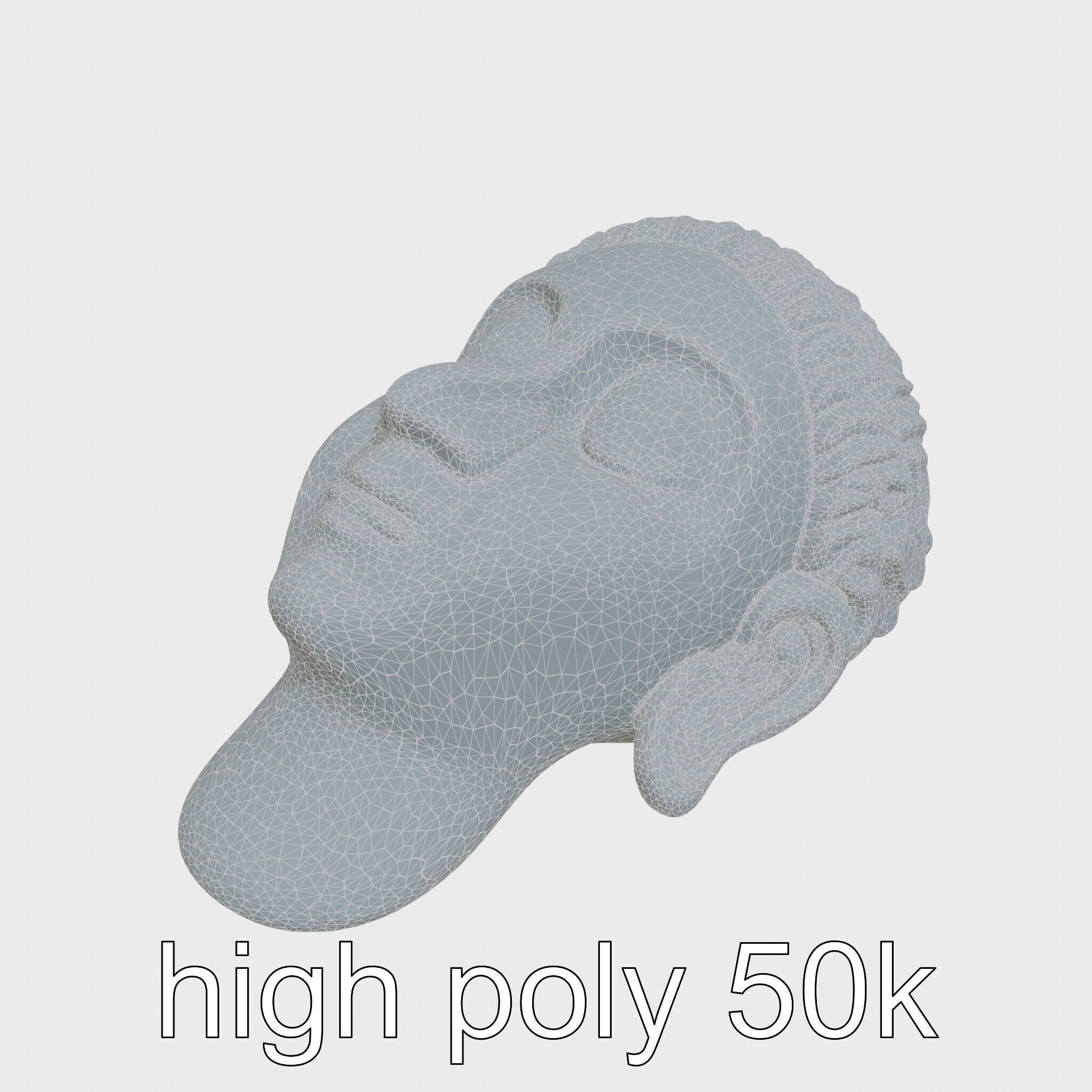 Serene Face Profile Sculpture for Meditation Environments Low-poly 3D model_18