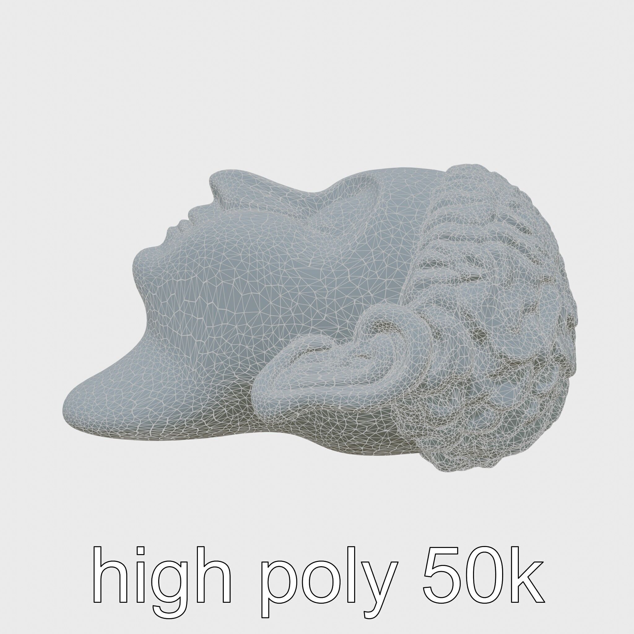 Serene Face Profile Sculpture for Meditation Environments Low-poly 3D model_28