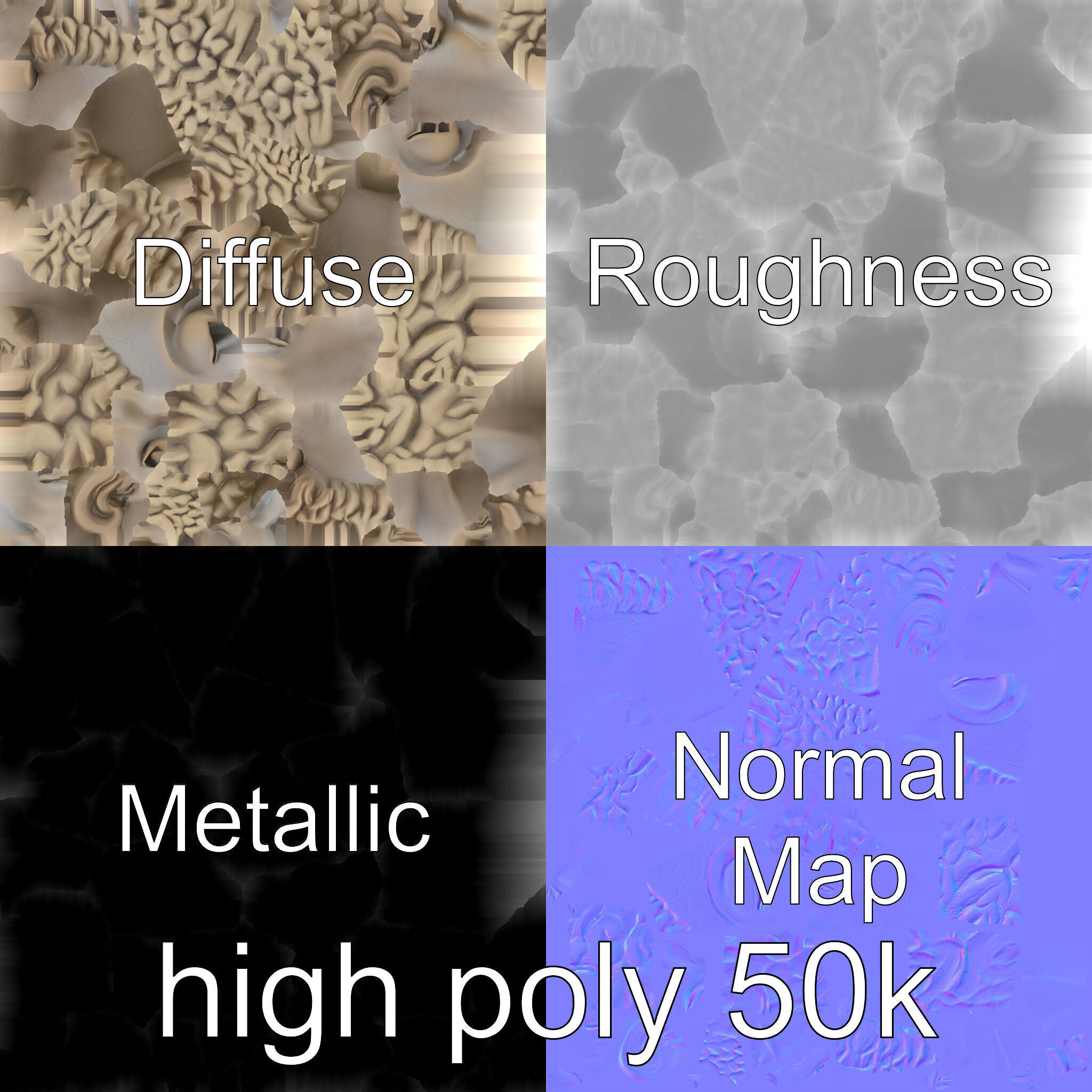 Serene Face Profile Sculpture for Meditation Environments Low-poly 3D model_33