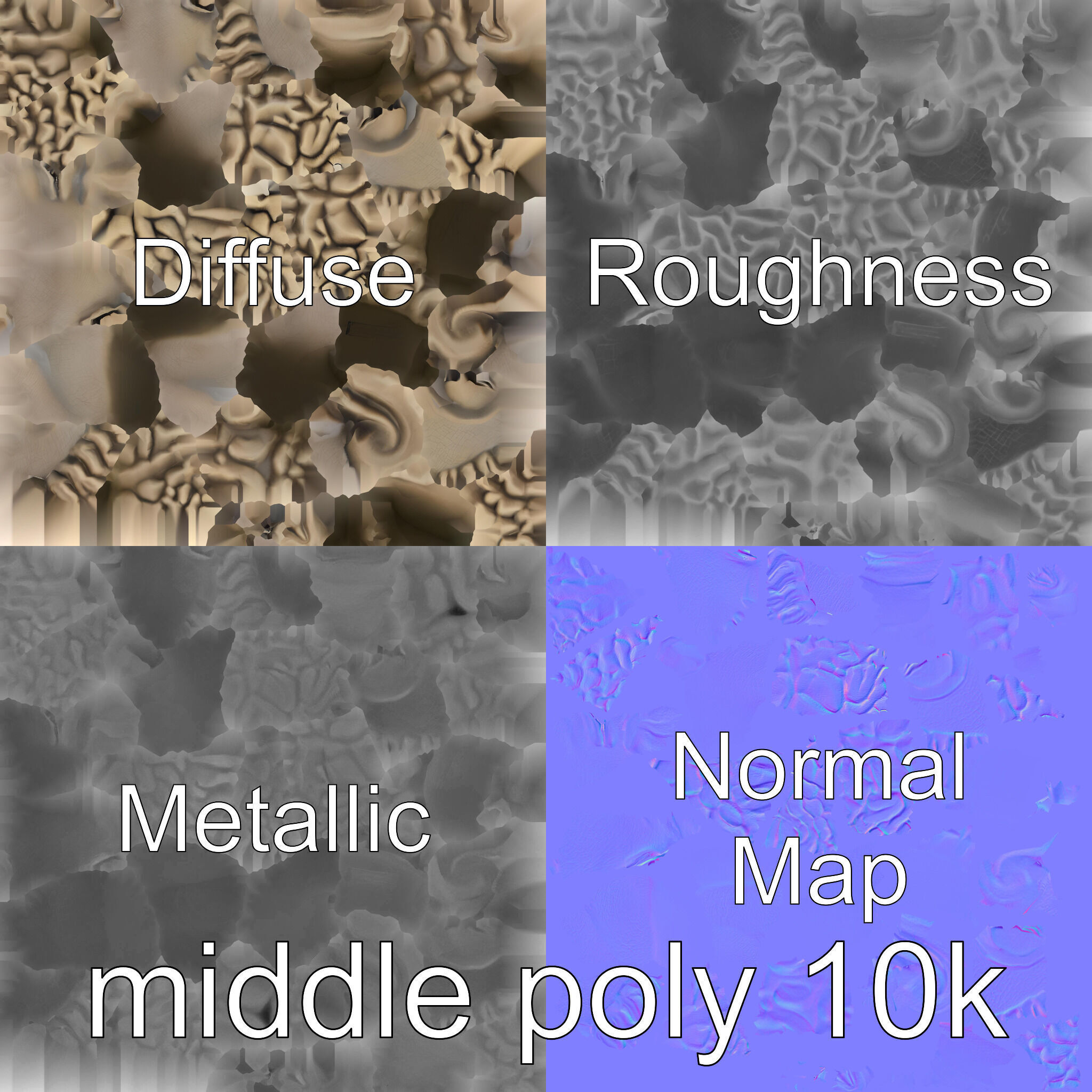 Serene Face Profile Sculpture for Meditation Environments Low-poly 3D model_30