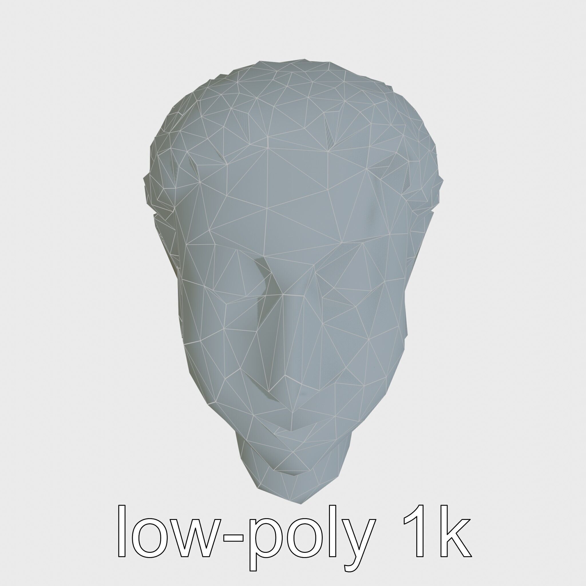 Serene Face Profile Sculpture for Meditation Environments Low-poly 3D model_17