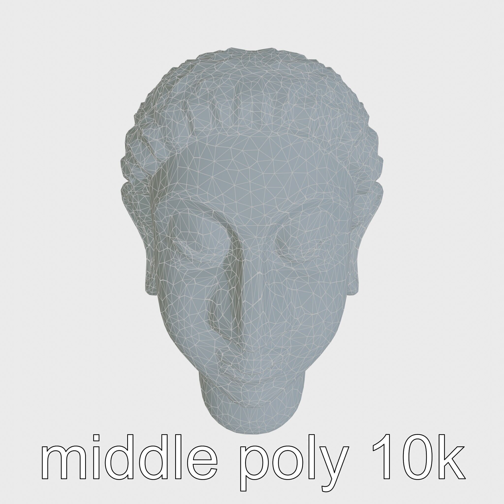 Serene Face Profile Sculpture for Meditation Environments Low-poly 3D model_29