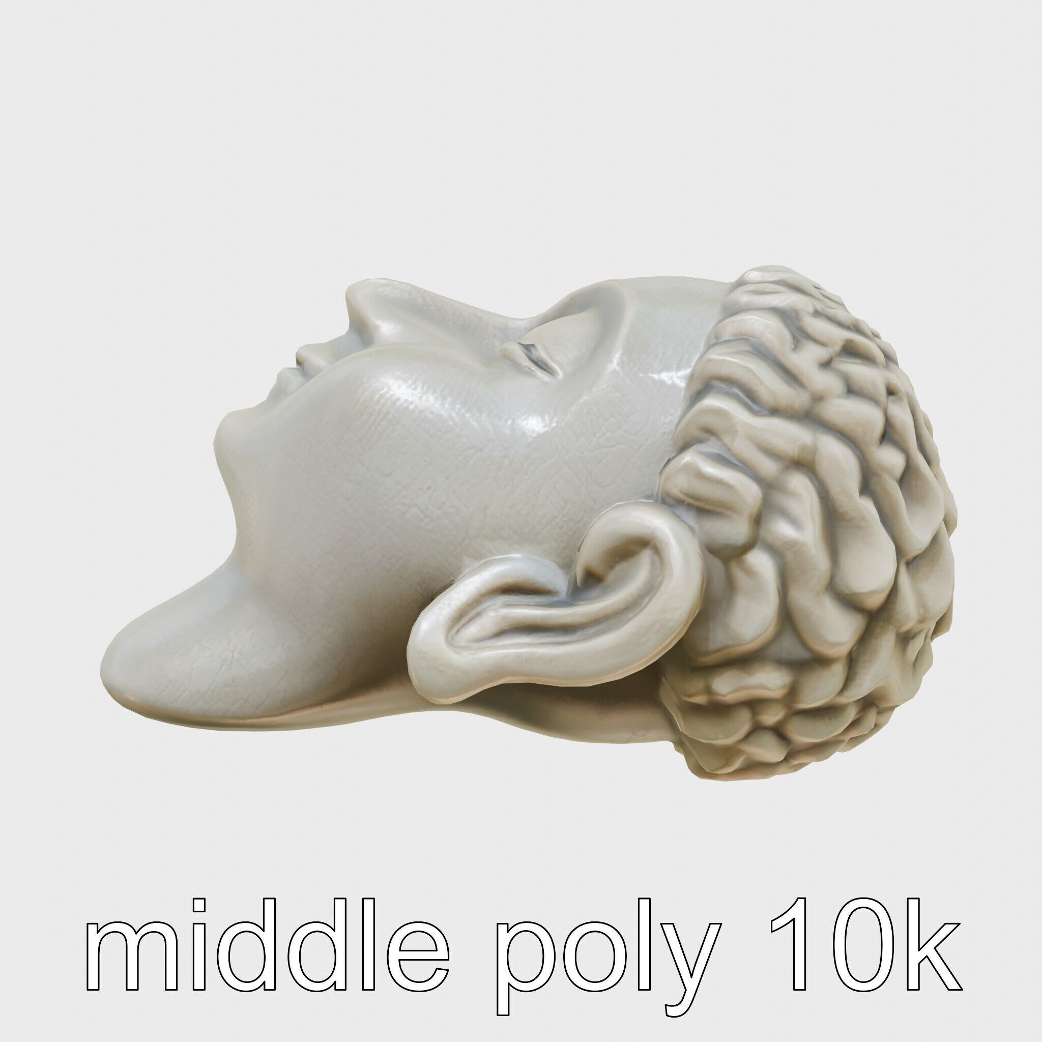 Serene Face Profile Sculpture for Meditation Environments Low-poly 3D model_22
