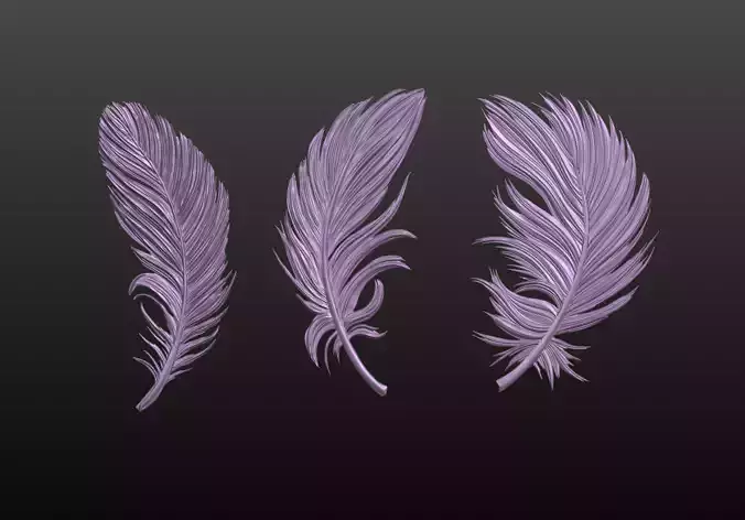 3D STL Feather Model CNC 3D Printing Engraving Wood Carving