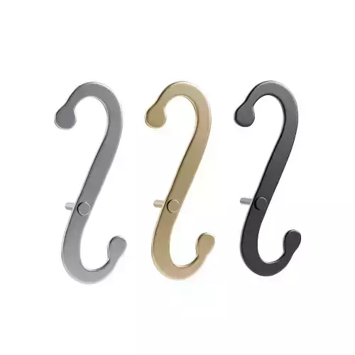 Shutter Dog Pair Black Decorative S Shaped Wrought Iron 3D model