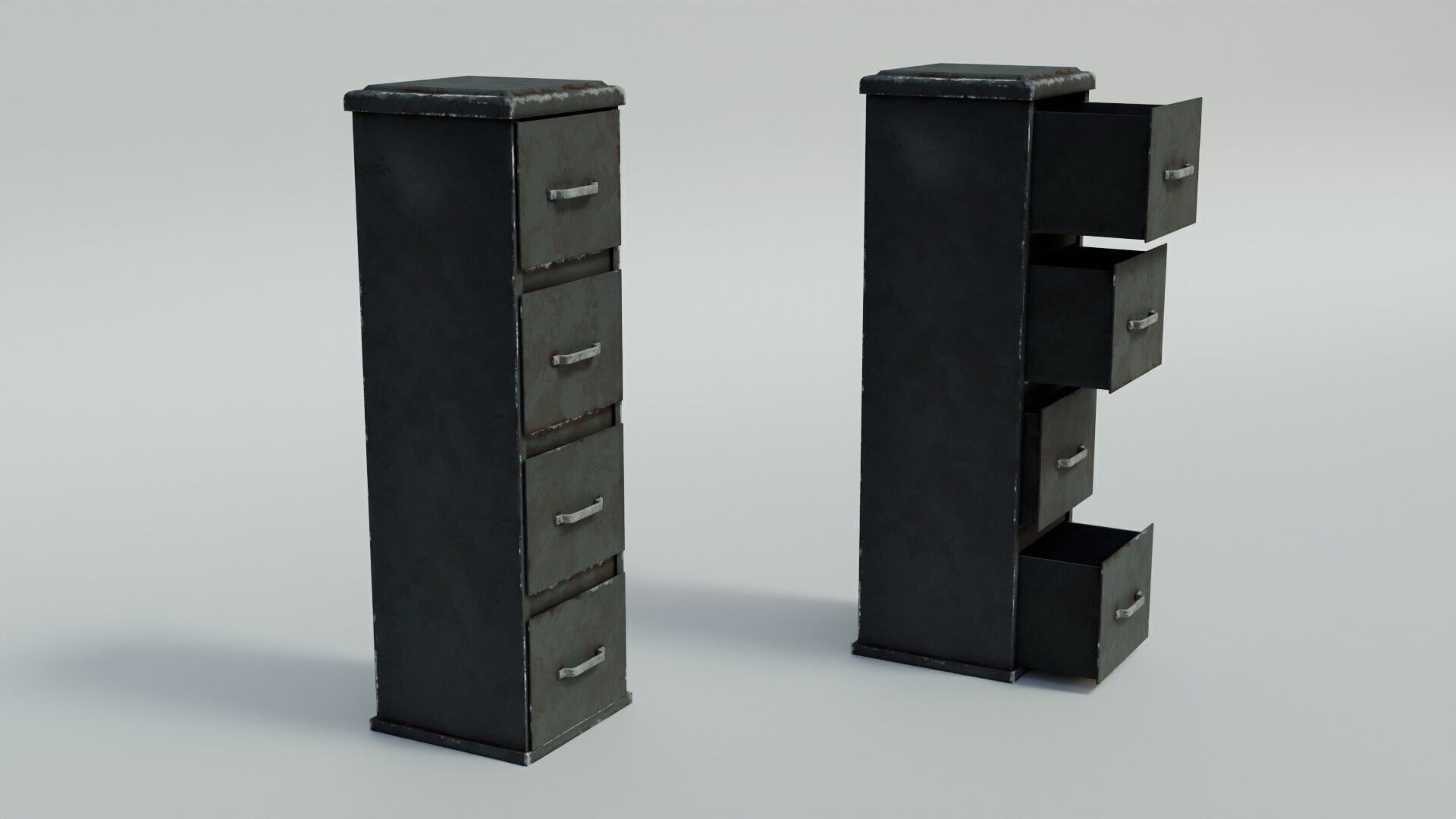 Office Cabinet  Low-poly 3D model_4
