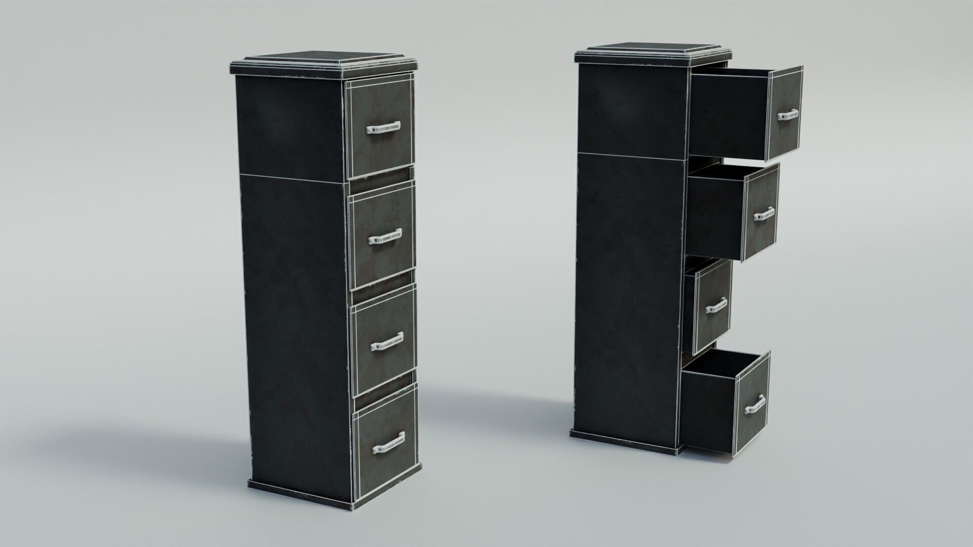 Office Cabinet  Low-poly 3D model_21