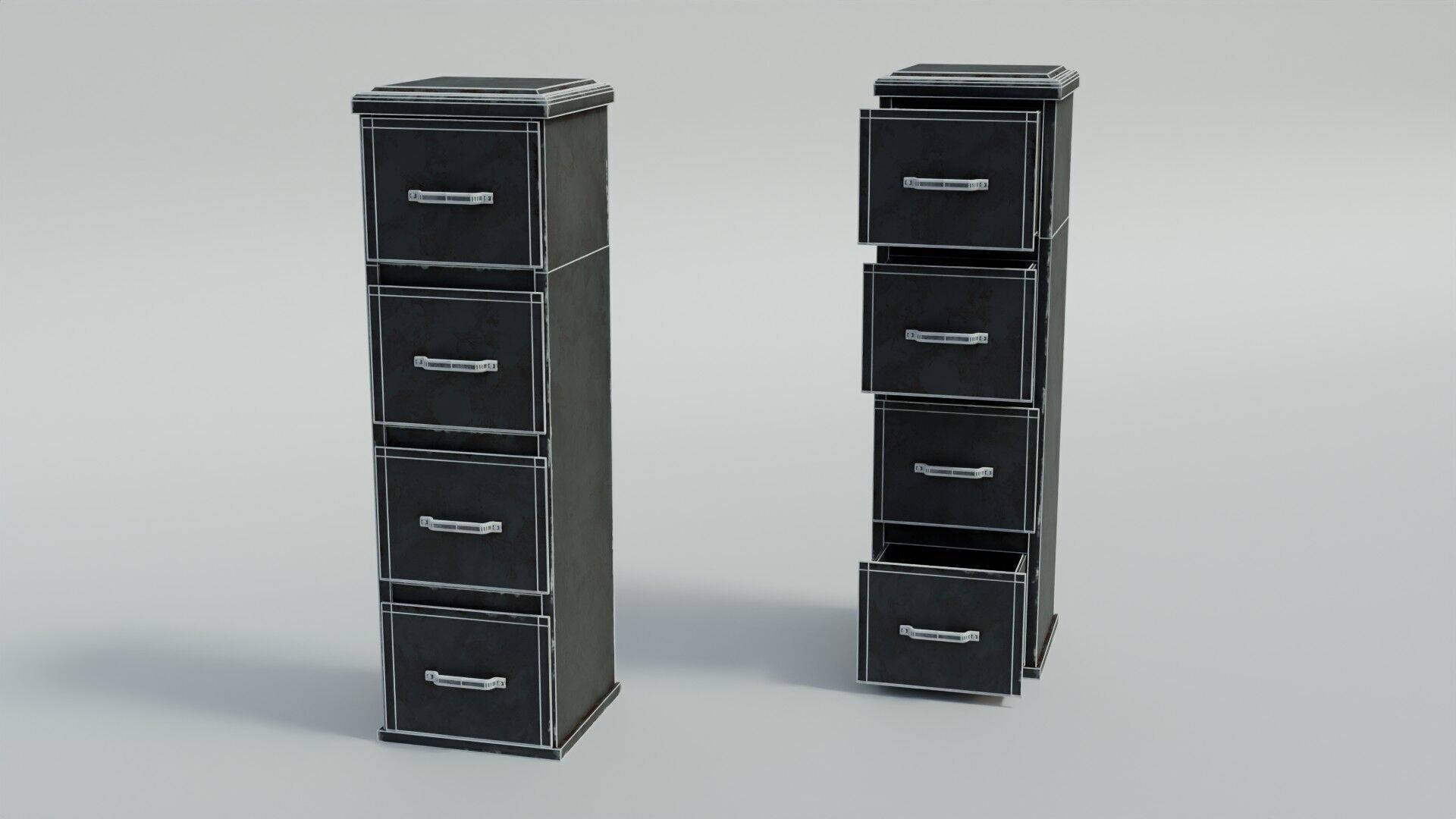 Office Cabinet  Low-poly 3D model_31