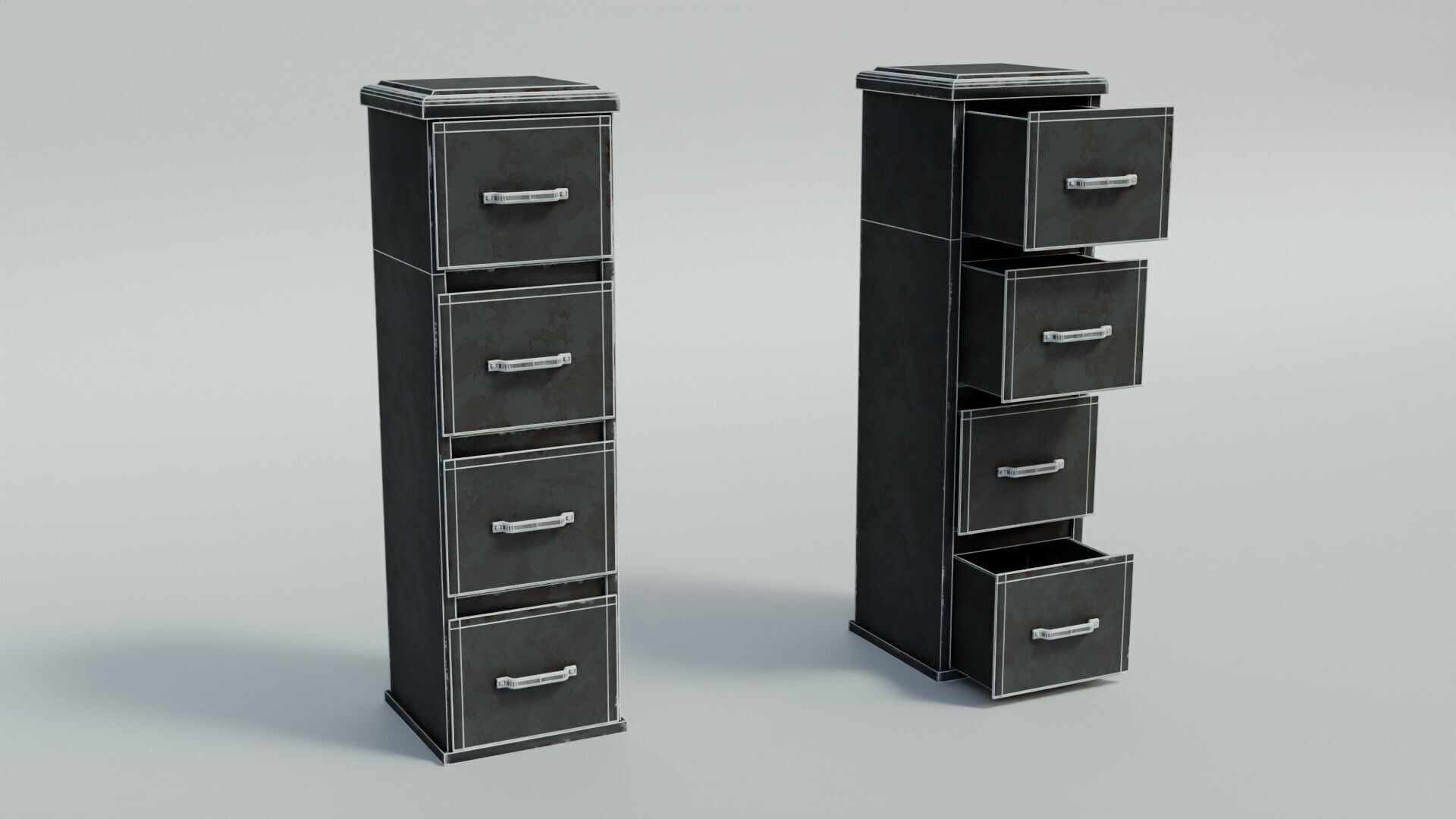 Office Cabinet  Low-poly 3D model_34