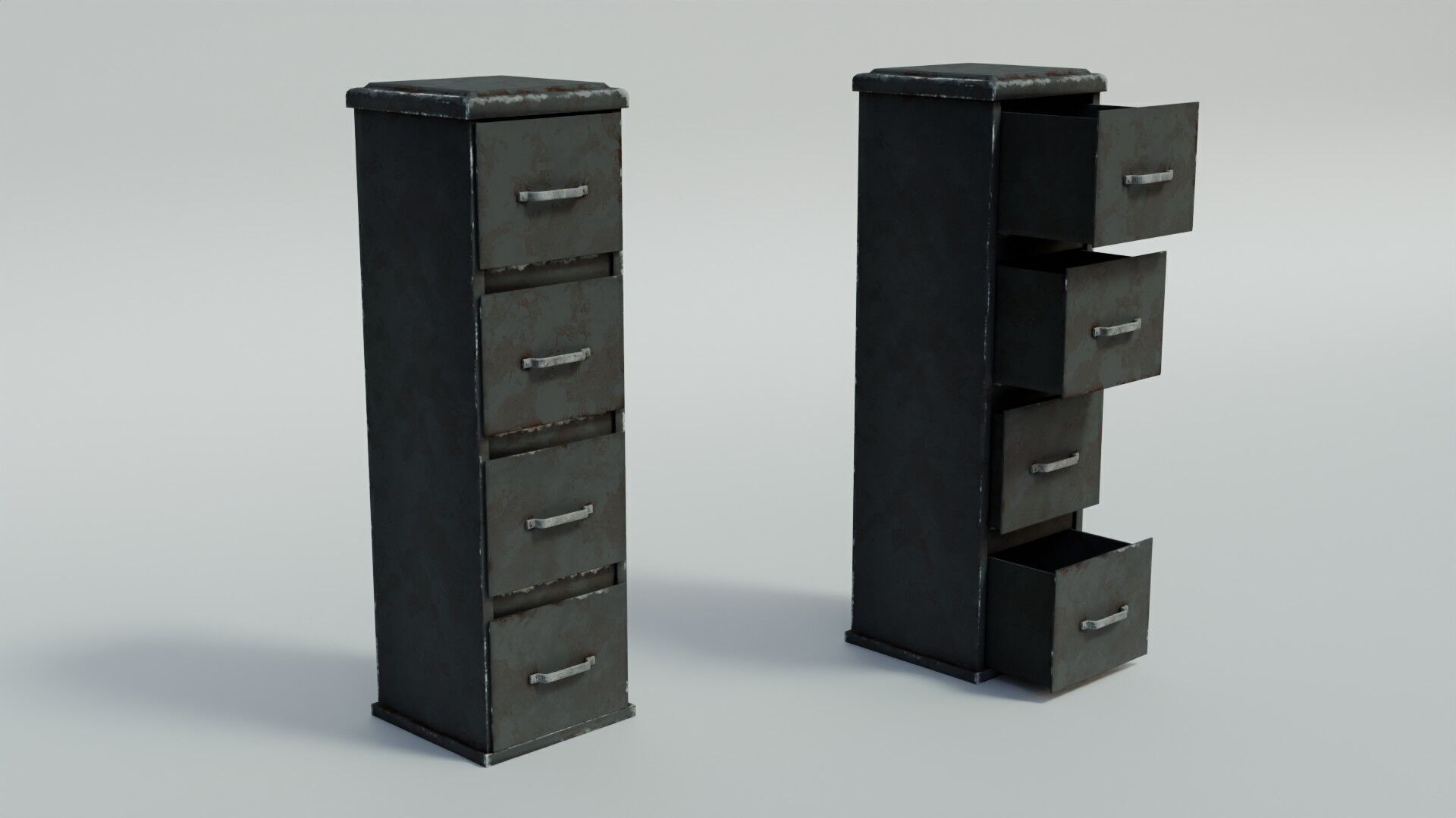 Office Cabinet  Low-poly 3D model_3