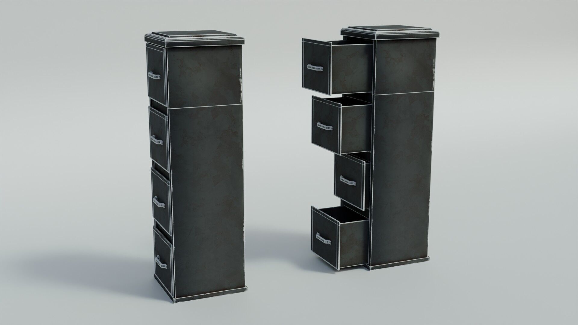 Office Cabinet  Low-poly 3D model_29