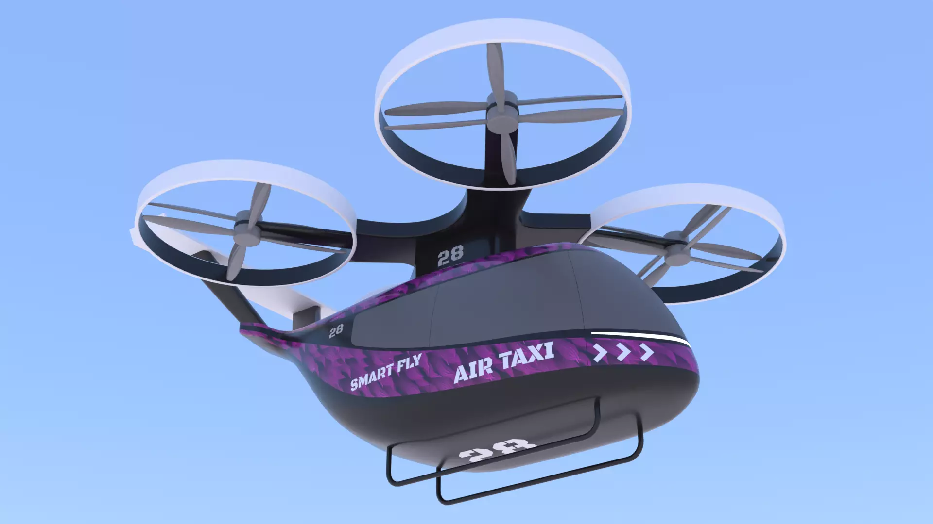 Air taxi 2025 PBR 3D model_0