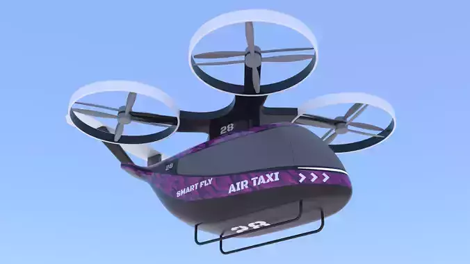 Air taxi 2025 PBR 3D model