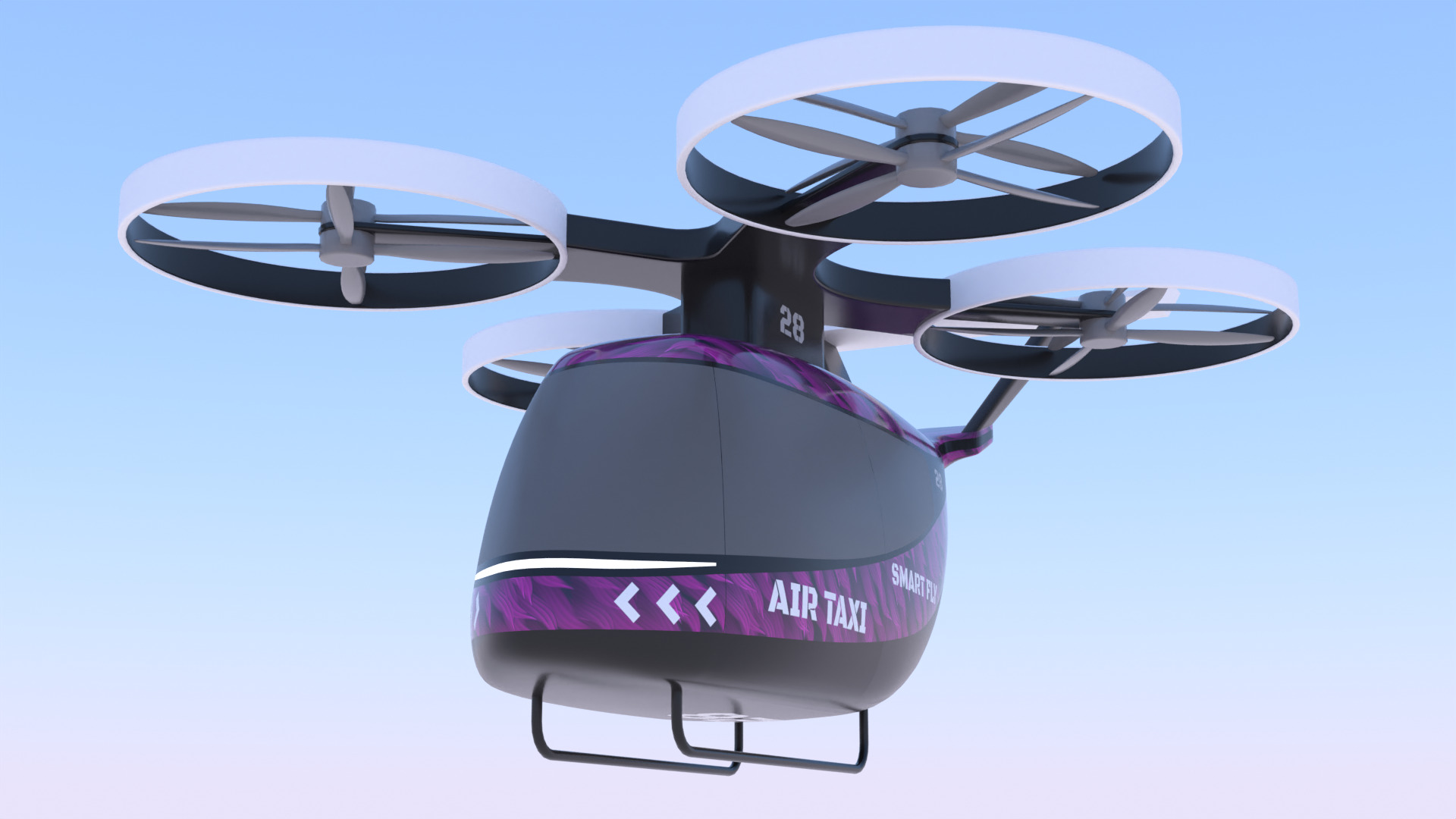 Air taxi 2025 PBR 3D model_6