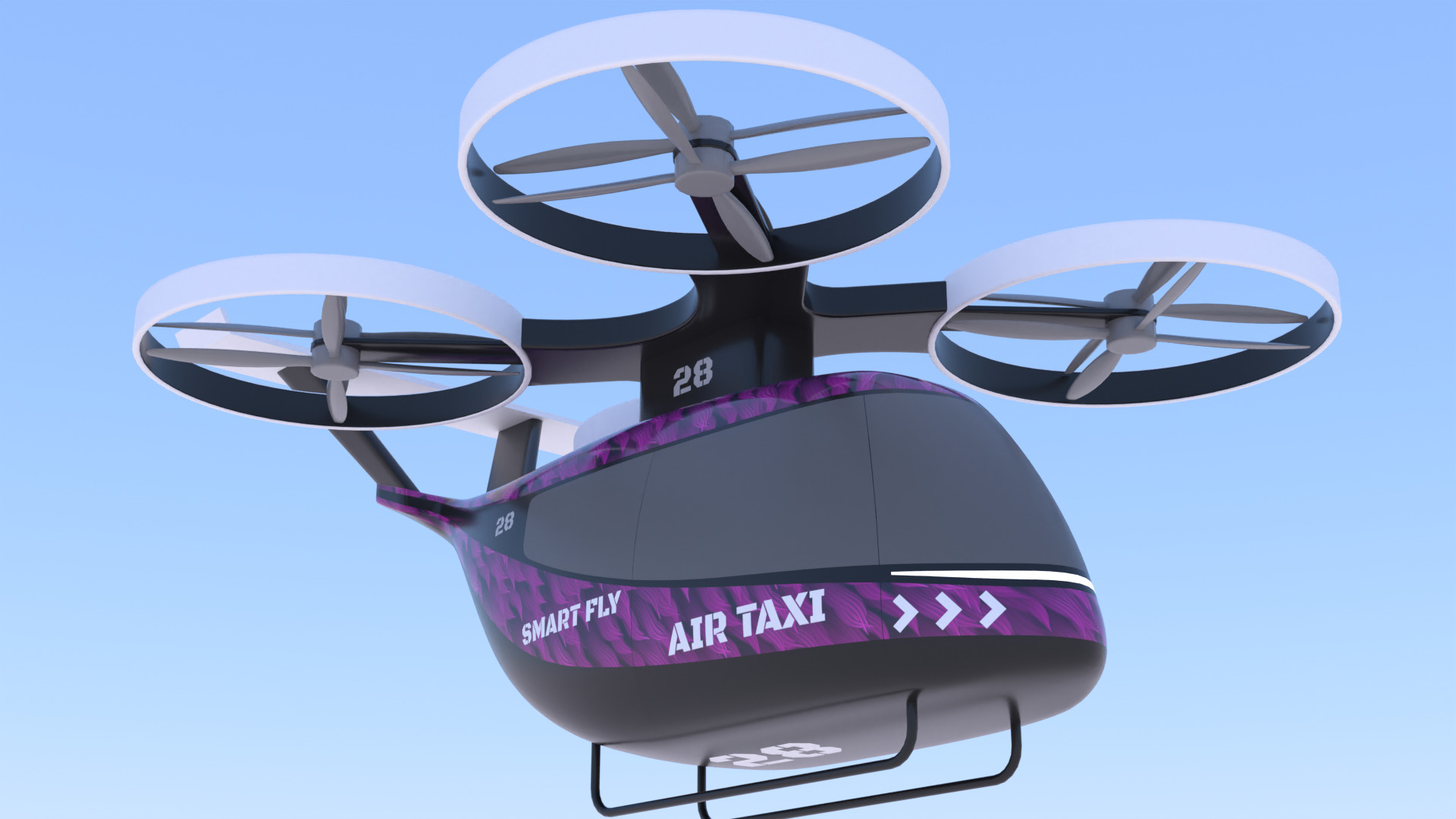Air taxi 2025 PBR 3D model_4