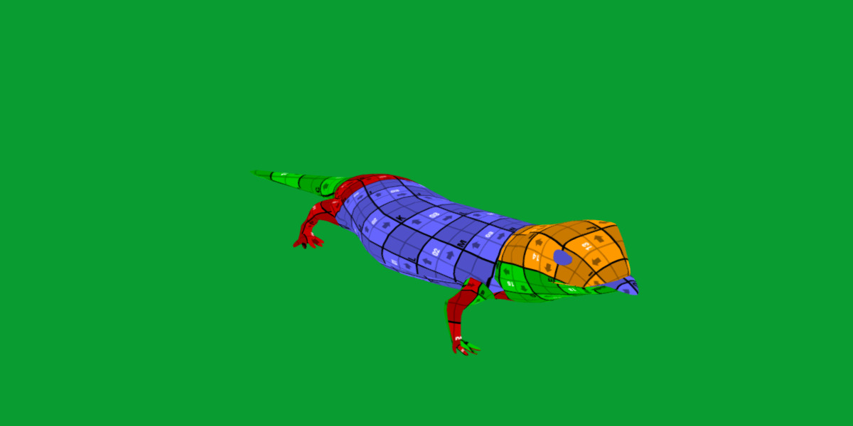 Blue Tongued Skink Low-poly 3D model_17