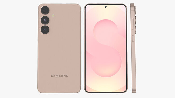 Galaxy S25 Plus Pinkgold Low-poly 3D model
