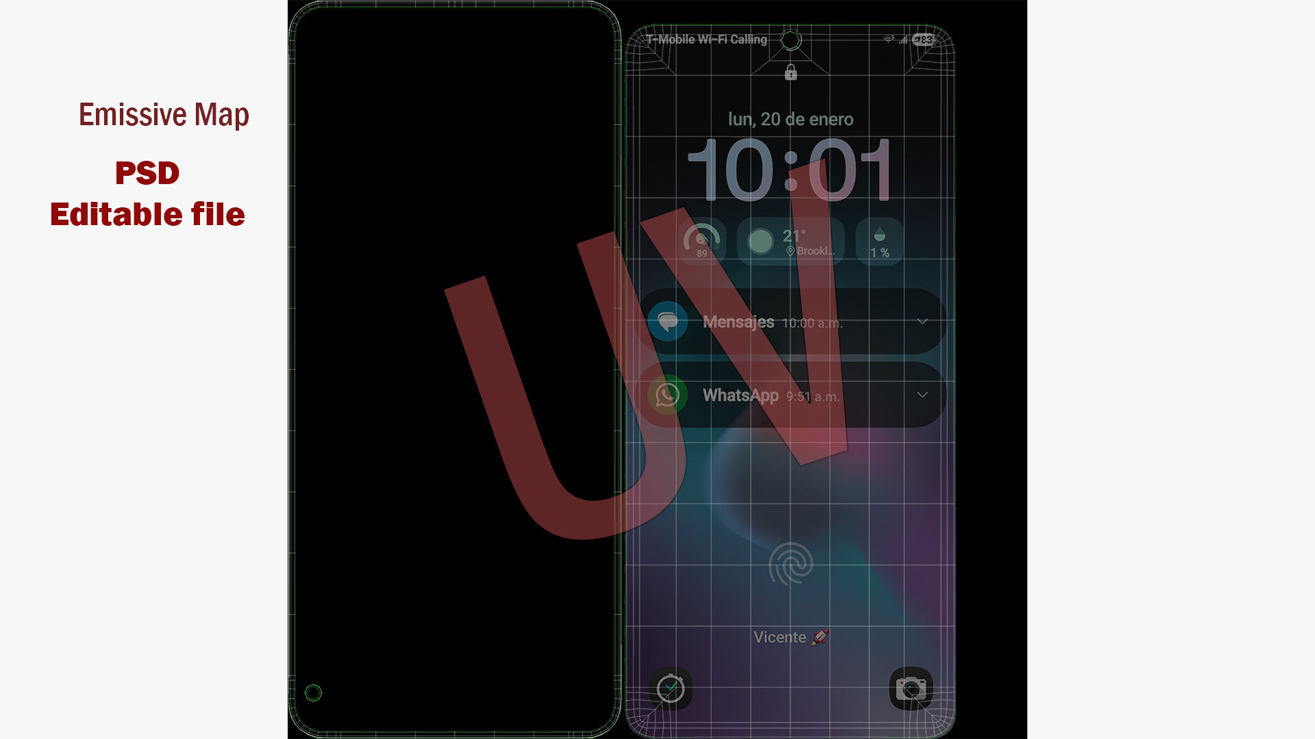 Galaxy S25 Plus Navy Low-poly 3D model_17