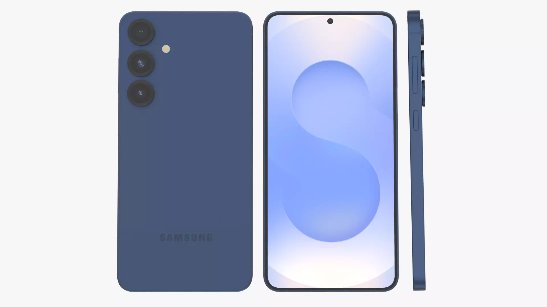 Galaxy S25 Plus Navy Low-poly 3D model_0