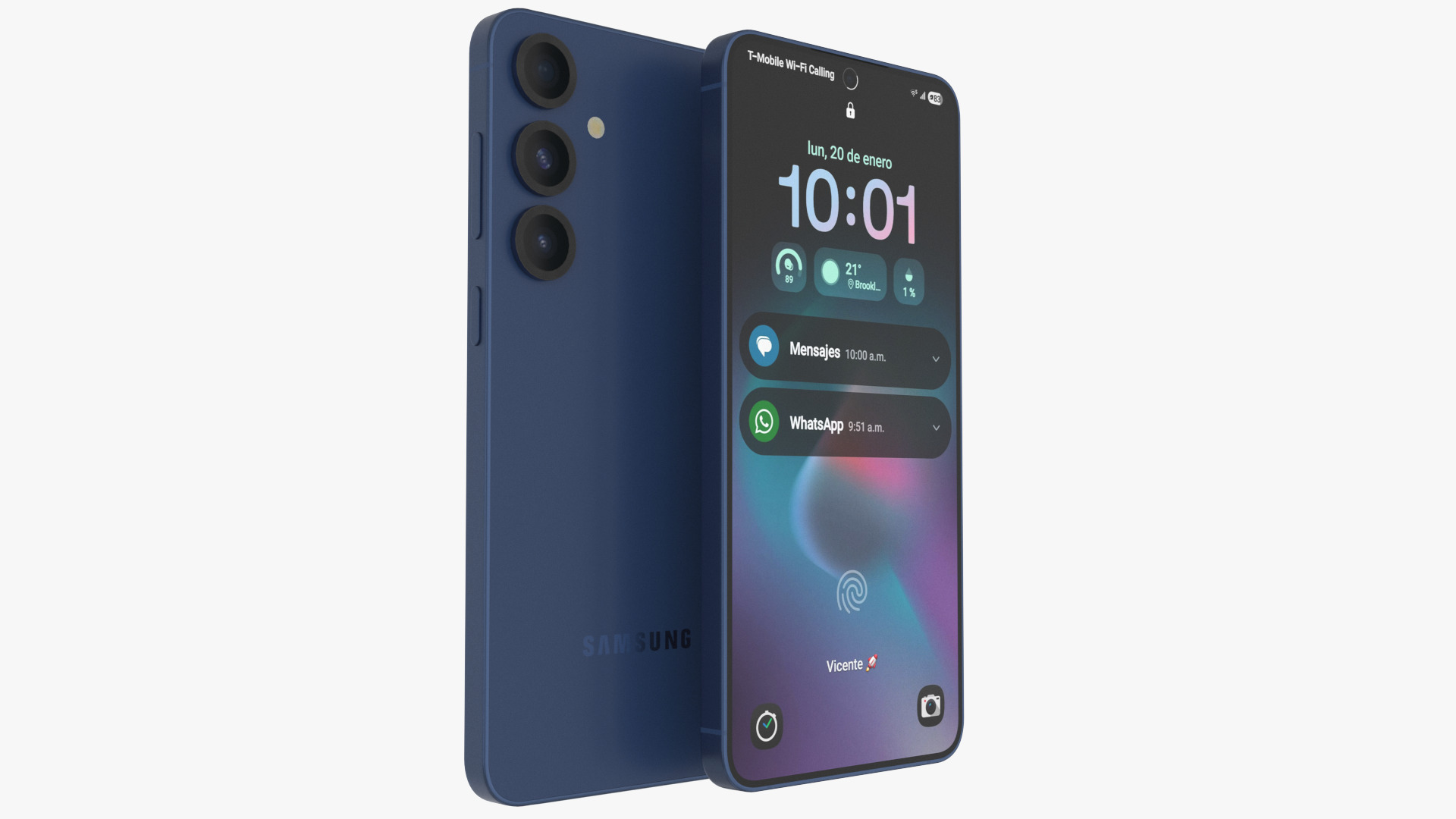 Galaxy S25 Plus Navy Low-poly 3D model_3