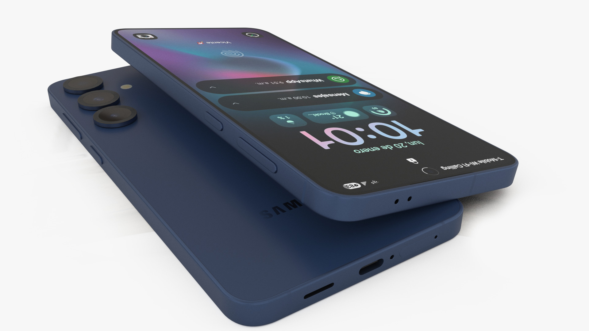 Galaxy S25 Plus Navy Low-poly 3D model_5