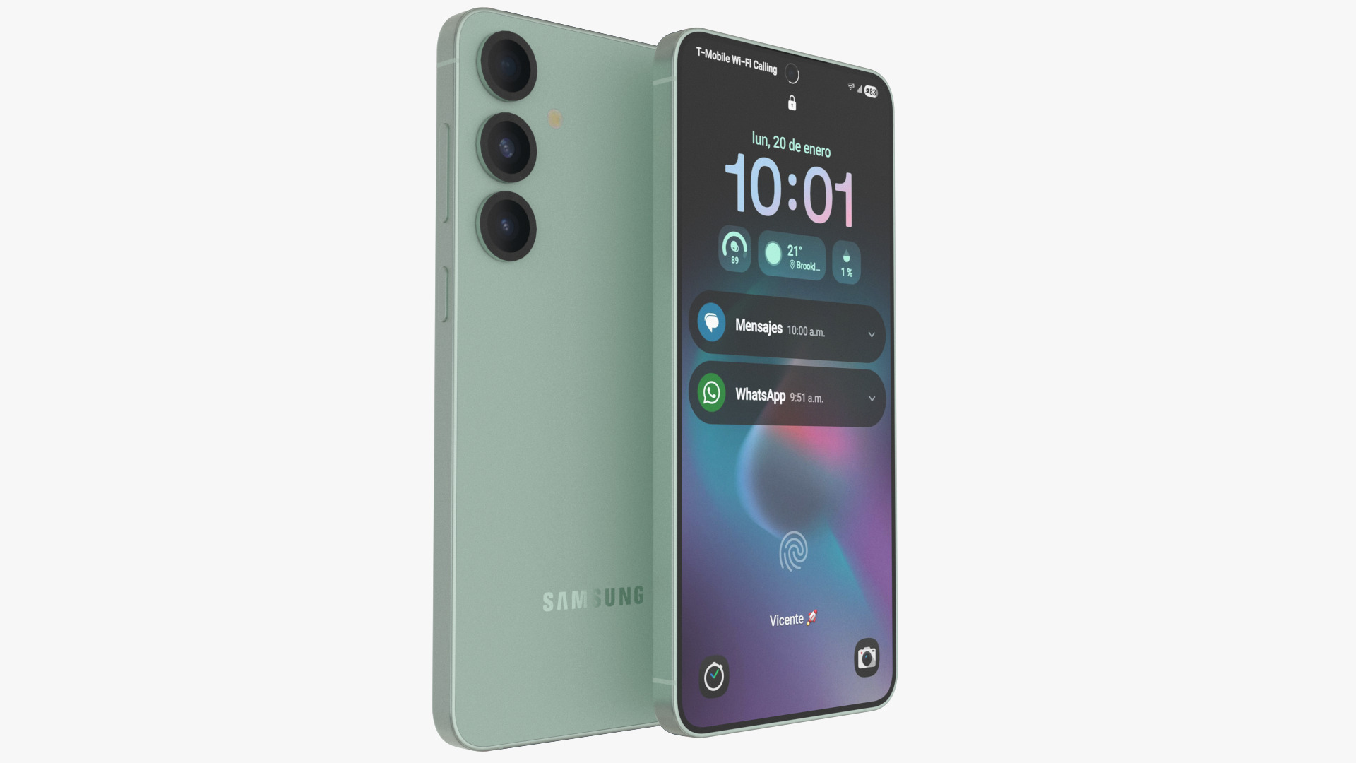 Galaxy S25 Plus Mint Low-poly 3D model_3