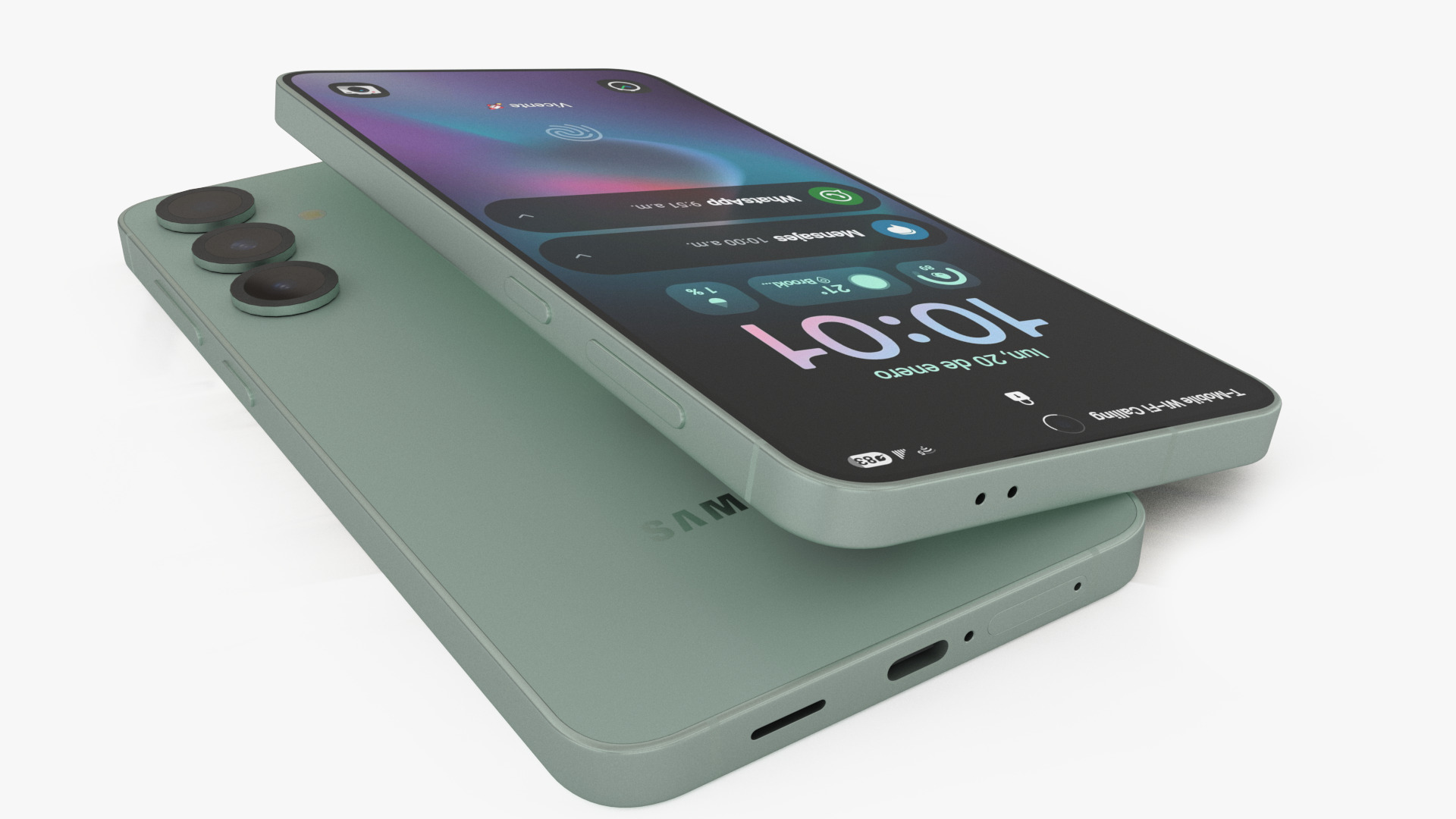 Galaxy S25 Plus Mint Low-poly 3D model_5