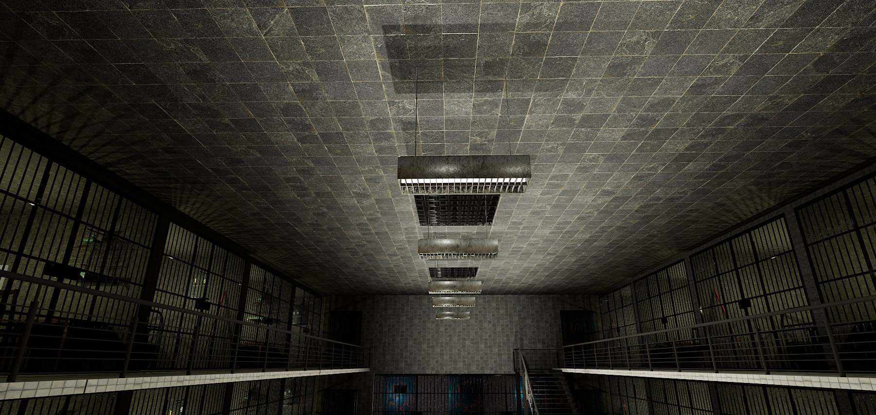 The Darkcell Prison Silent Wards 24 Cell 2 Storey Facility 3D model_20