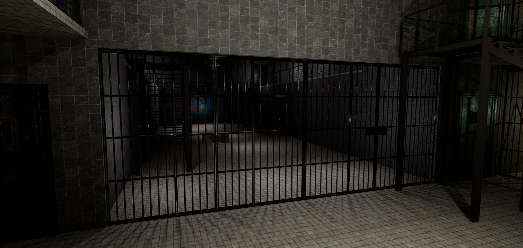 The Darkcell Prison Silent Wards 24 Cell 2 Storey Facility 3D model_23