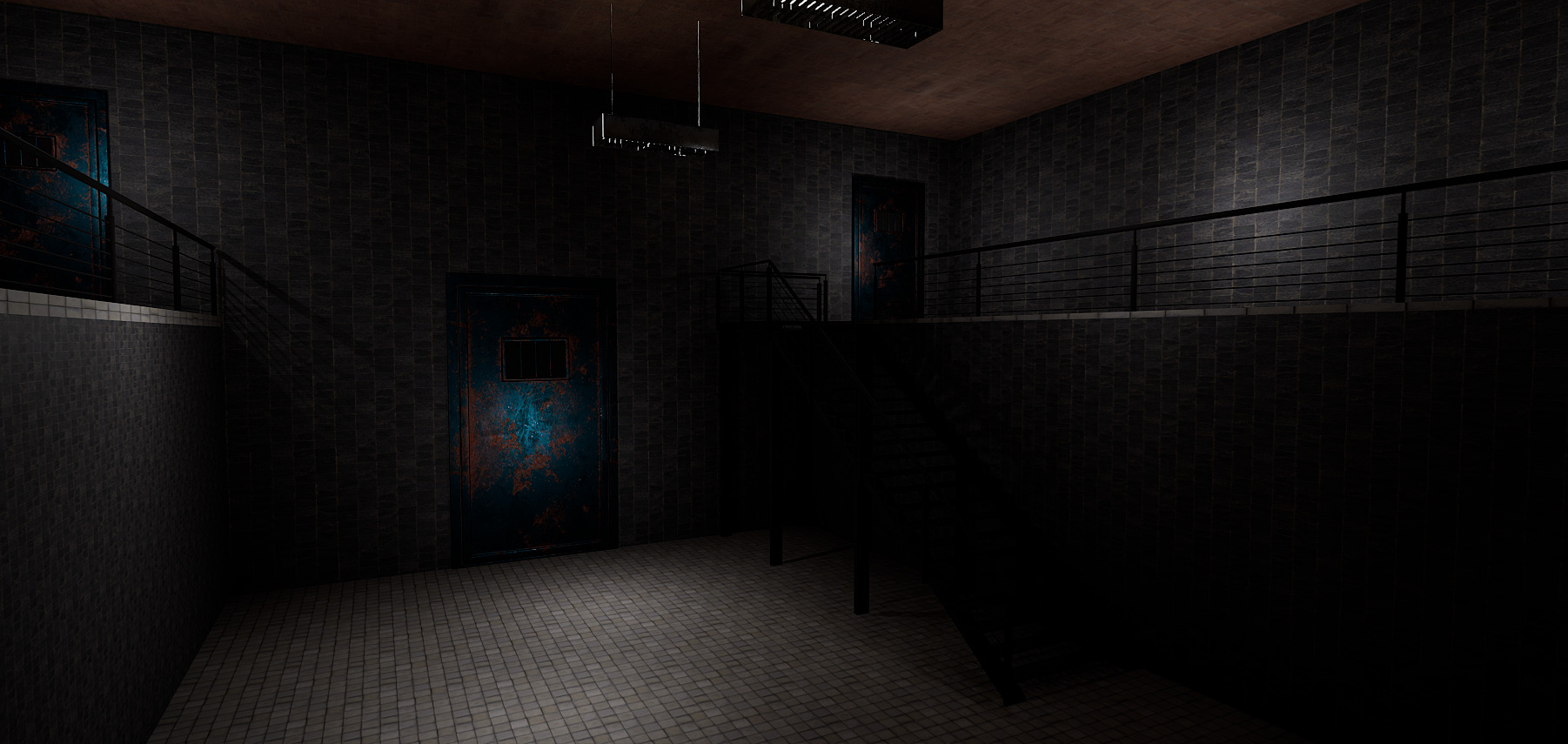 The Darkcell Prison Silent Wards 24 Cell 2 Storey Facility 3D model_26